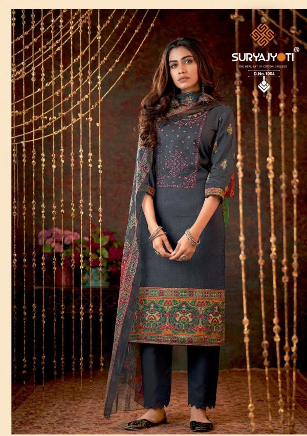 Suryajyoti Shezan Vol-1 jam Satin Neck Embroidery Dress Material